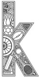 Download, print, color-in, colour-in lowercase k